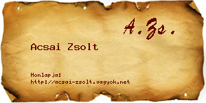 Acsai Zsolt névjegykártya